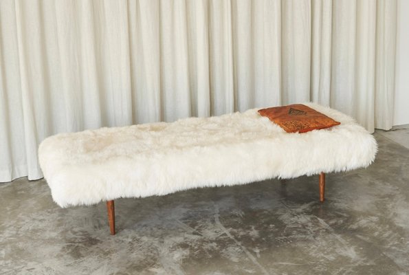 Mid-Century Scandinavian Daybed in Teak and Sheepskin, 1960s-FEW-2024241