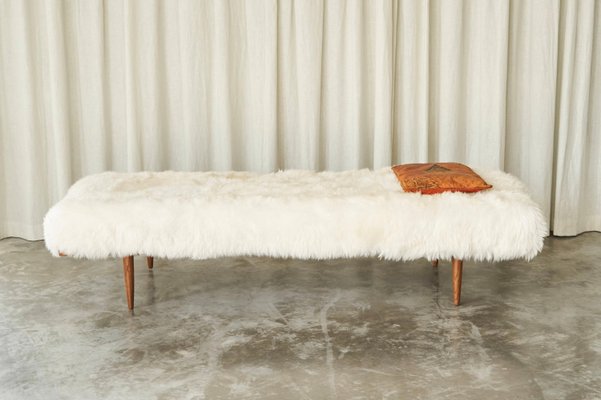 Mid-Century Scandinavian Daybed in Teak and Sheepskin, 1960s-FEW-2024241