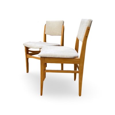 Mid Century Scandinavian Design Fully Restored In Off-White Fabric Dining Chairs, Set of 4-WUW-1818743