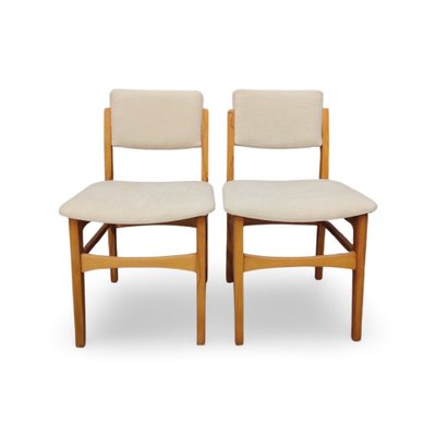 Mid Century Scandinavian Design Fully Restored In Off-White Fabric Dining Chairs, Set of 4-WUW-1818743