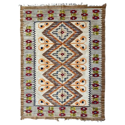 Mid-Century Scandinavian Flat Woven Kilim Rug-YMM-1131891