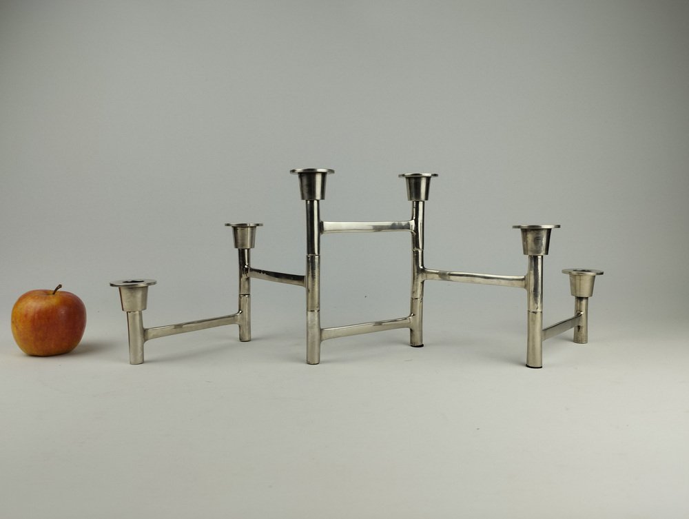 Mid-Century Scandinavian Foldable Nickel Candlestick