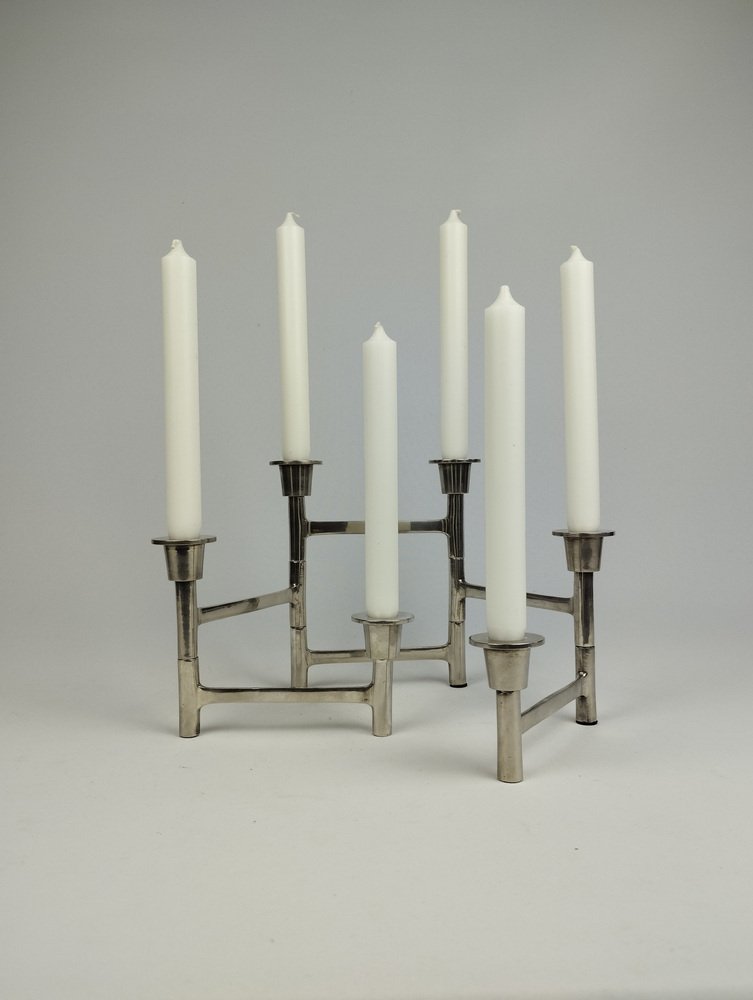 Mid-Century Scandinavian Foldable Nickel Candlestick