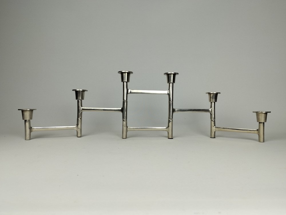 Mid-Century Scandinavian Foldable Nickel Candlestick