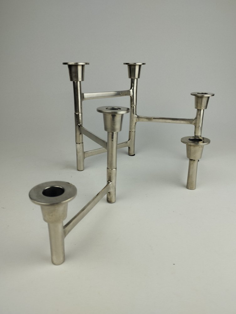 Mid-Century Scandinavian Foldable Nickel Candlestick