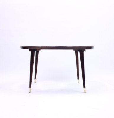 Mid-Century Scandinavian Glass and Rosewood Coffee Table-KQ-577473