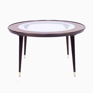 Mid-Century Scandinavian Glass and Rosewood Coffee Table-KQ-577473