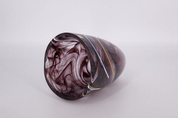 Mid-Century Scandinavian Glass Contrast Vase by Anna Ehrner for Kosta Boda, 1980s-ZAA-901120