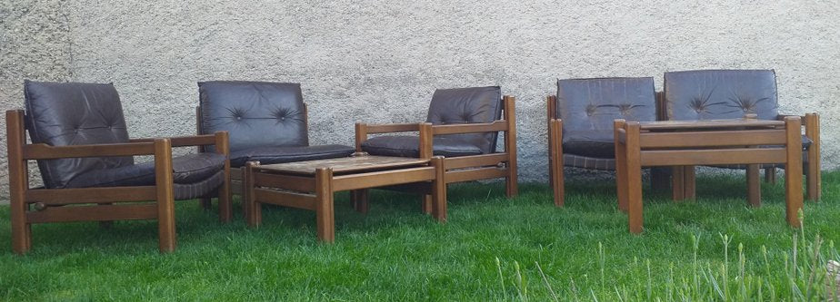 Mid-Century Scandinavian Living Room Set, 1970s, Set of 7-TZ-677961