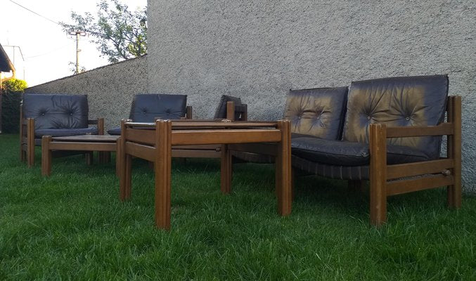 Mid-Century Scandinavian Living Room Set, 1970s, Set of 7-TZ-677961