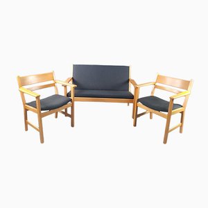 Mid-Century Scandinavian Living Room Set by Hans J. Wegner for Getama, 1960s or 1970s, Set of 3-EYI-965149