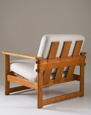 Mid-Century Scandinavian Lounge Chairs in Oak and Leather by Nils Roth, 1960s, Set of 2-FM-2035118