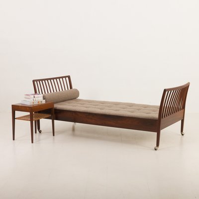 Mid-Century Scandinavian Modern Daybed in Rosewood and Boucle Fabric, Denmark, 1960s-UE-2034899