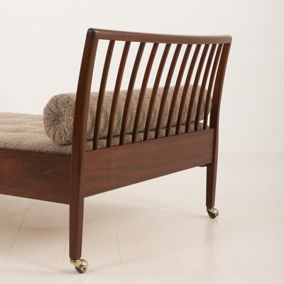 Mid-Century Scandinavian Modern Daybed in Rosewood and Boucle Fabric, Denmark, 1960s-UE-2034899