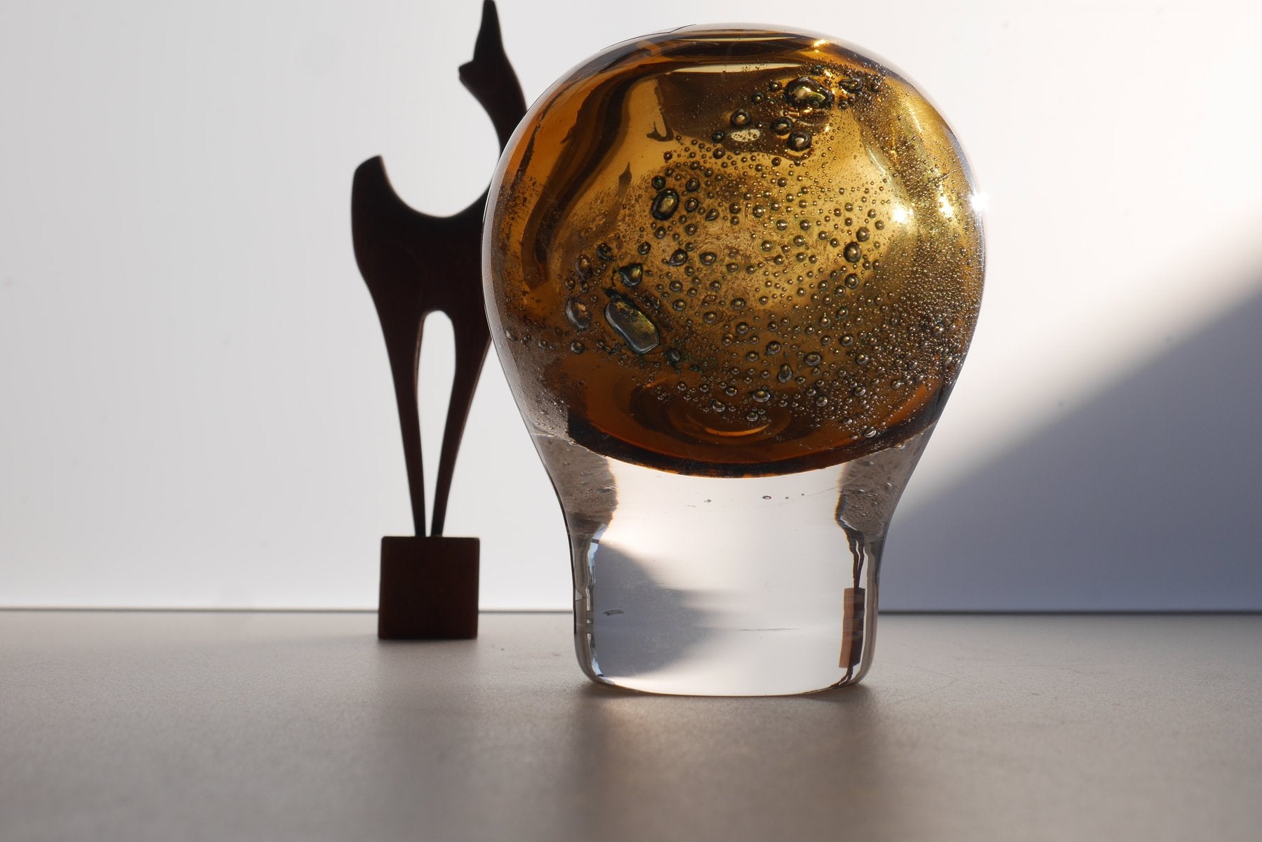 Mid-Century Scandinavian Modern Finnish Art Glass Vase by Heikki Orvola, 1974