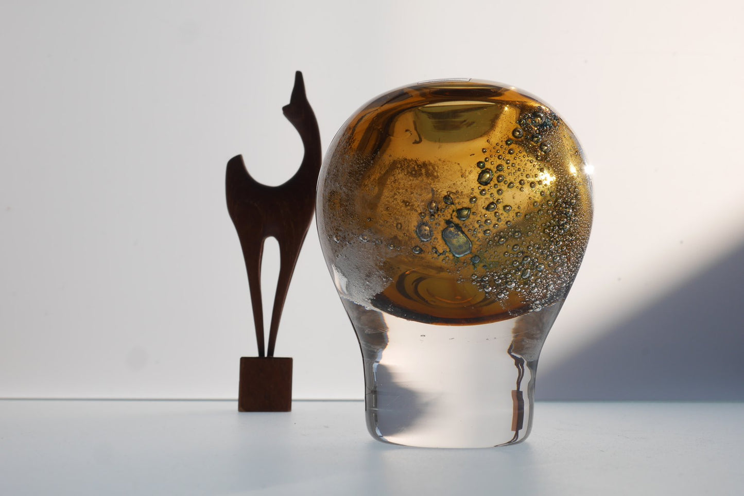 Mid-Century Scandinavian Modern Finnish Art Glass Vase by Heikki Orvola, 1974