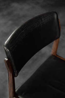 Mid-Century Scandinavian Modern Rosewood & Black Leather Chairs by H.W. Klein for Bramin, 1960s, Set of 3-ZAA-1798084