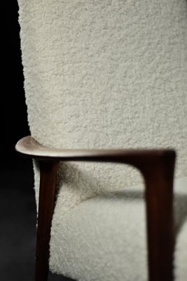 Mid-Century Scandinavian Modern White High Teak Armchair from Bröderna Andersson, 1960s-ZAA-1768382