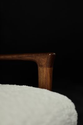 Mid-Century Scandinavian Modern White High Teak Armchair from Bröderna Andersson, 1960s-ZAA-1768382