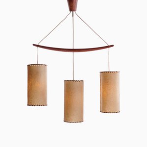 Mid-Century Scandinavian Pendant Lamp in Teak, 1960s-QBR-1004698