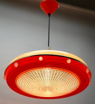 Mid-Century Scandinavian Pendant Light with Acrylic Optical Shade-MJY-1155509