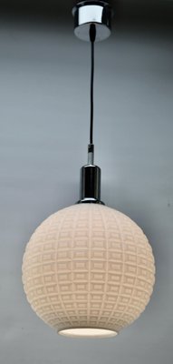 Mid-Century Scandinavian Pendant Light with Optical Opaline Shade-MJY-1150351