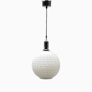 Mid-Century Scandinavian Pendant Light with Optical Opaline Shade-MJY-1150351