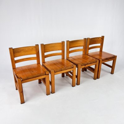 Mid-Century Scandinavian Pine Dining Chairs, 1960s, Set of 4-RMX-1723266