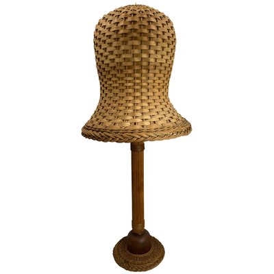 Mid-Century Scandinavian Rattan Wicker Mushroom Floor Lamp, 1960s-BHG-1365944