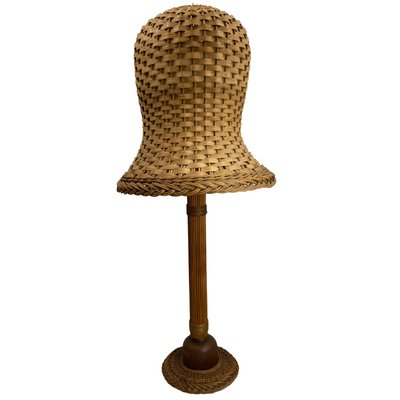 Mid-Century Scandinavian Rattan Wicker Mushroom Floor Lamp, 1960s-BHG-1365944