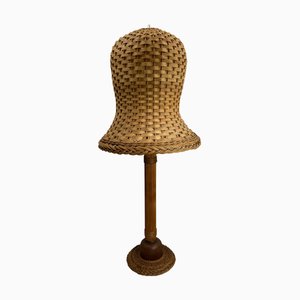 Mid-Century Scandinavian Rattan Wicker Mushroom Floor Lamp, 1960s-BHG-1365944