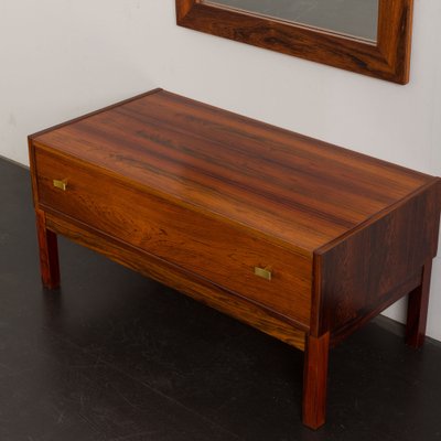 Mid-Century Scandinavian Rosewood Console with Mirror, Denmark, 1960s, Set of 2-UE-1724898