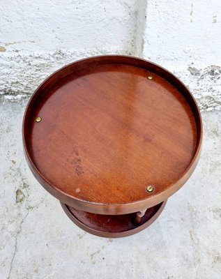 Mid-Century Scandinavian Round Teak Bar Cart, Italy, 1950s-PUG-988396