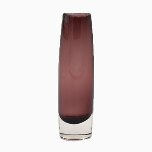 Mid-Century Scandinavian Sommerso Plum Glass Vase, 1950s-ZAA-843473