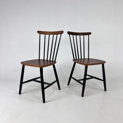 Mid-Century Scandinavian Spindle Back Chairs, 1970s, Set of 2-RMX-2021969