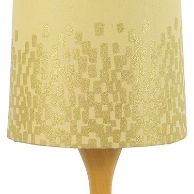 Mid-Century Scandinavian Table Lamp with Stylized Yellow-Gold Shade-RY-795981