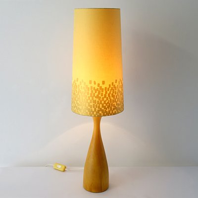 Mid-Century Scandinavian Table Lamp with Stylized Yellow-Gold Shade-RY-795981