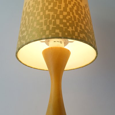 Mid-Century Scandinavian Table Lamp with Stylized Yellow-Gold Shade-RY-795981