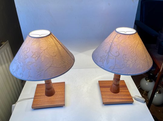 Mid-Century Scandinavian Table Lamps in Teak, 1960s, Set of 2-LCR-1182892