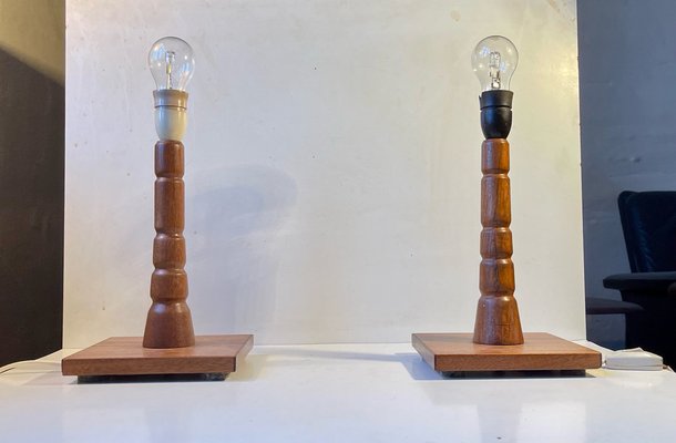 Mid-Century Scandinavian Table Lamps in Teak, 1960s, Set of 2-LCR-1182892