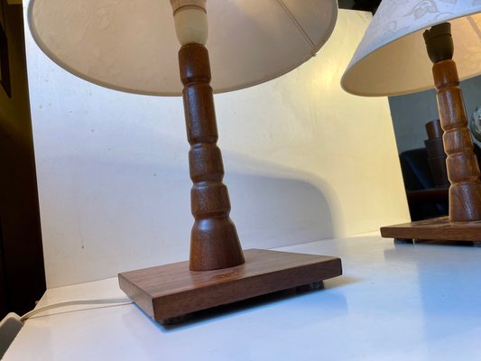 Mid-Century Scandinavian Table Lamps in Teak, 1960s, Set of 2-LCR-1182892