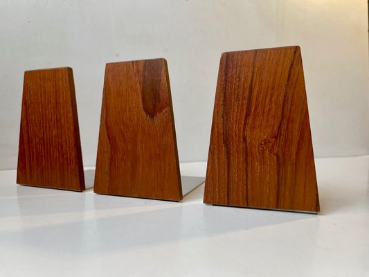 Mid-Century Scandinavian Teak Bookends, 1960s, Set of 3-LCR-1427920