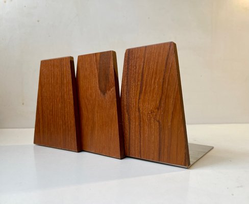 Mid-Century Scandinavian Teak Bookends, 1960s, Set of 3-LCR-1427920