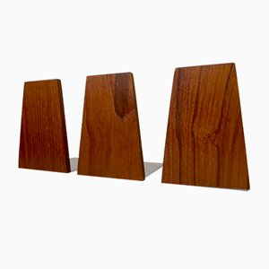 Mid-Century Scandinavian Teak Bookends, 1960s, Set of 3-LCR-1427920