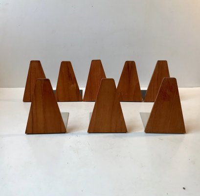 Mid-Century Scandinavian Teak Bookends from Esa, 1970s, Set of 9-LCR-974736