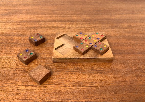 Mid-Century Scandinavian Teak Dice Game Toy Deco, 1960s-UAH-1365926