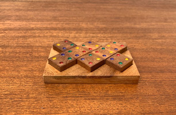 Mid-Century Scandinavian Teak Dice Game Toy Deco, 1960s-UAH-1365926