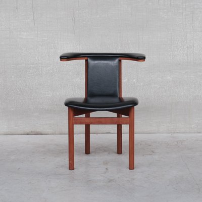 Mid-Century Scandinavian Teak & Leatherette Desk Chair-JRP-1154897