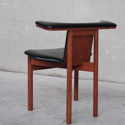 Mid-Century Scandinavian Teak & Leatherette Desk Chair-JRP-1154897