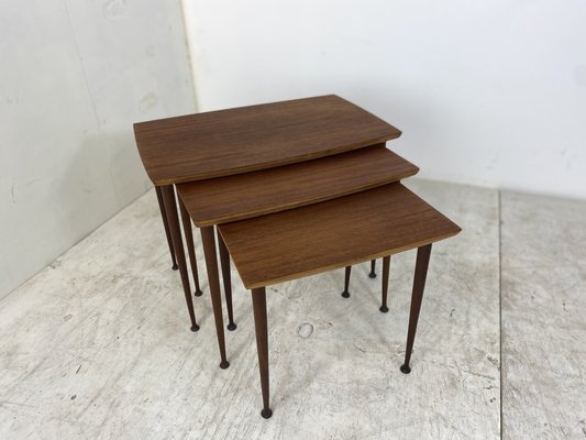 Mid-Century Scandinavian Teak Nesting Tables, Set of 3-DE-1071244